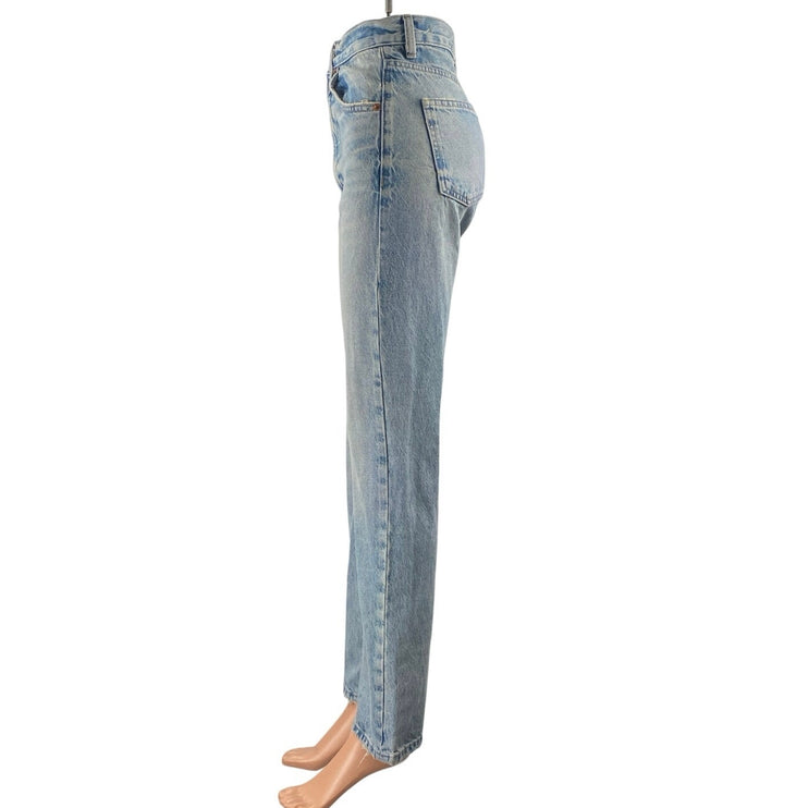 Zara Women's Blue High Waisted Light Wash Flared Bootcut Denim Jeans Size 32