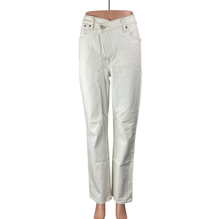 Abercrombie & Fitch 90's Straight White Ultra High Rise Denim Jeans Pants 27/4