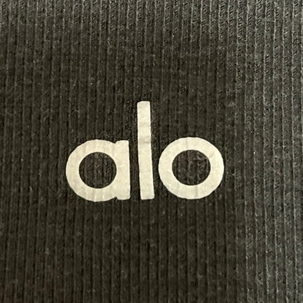 Alo Yoga Women's Black Ribbed Knit Racerback Workout Athletic Crop Top Size S