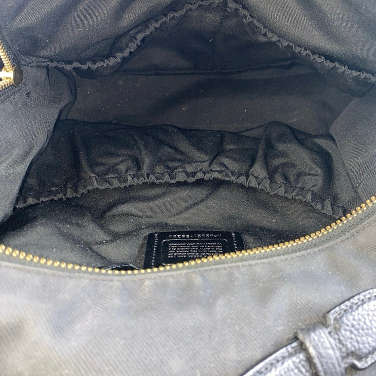 Coach Black Nylon Leather Zip Around Adjustable Strap Baby Diaper Backpack Bag