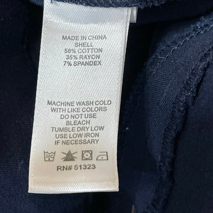 1.State Women's Navy Blue High Rise Slim Straight Skinny Trousers Pants Size 6