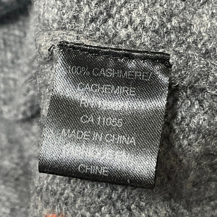 360 Cashmere Women's Gray Orange Star Knit Long Sleeve Round Sweater Top Size S