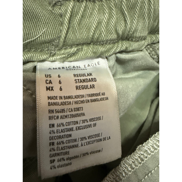 American Eagle Women's Green High Waist Straight Tapered Leg Trousers Pants Sz 6