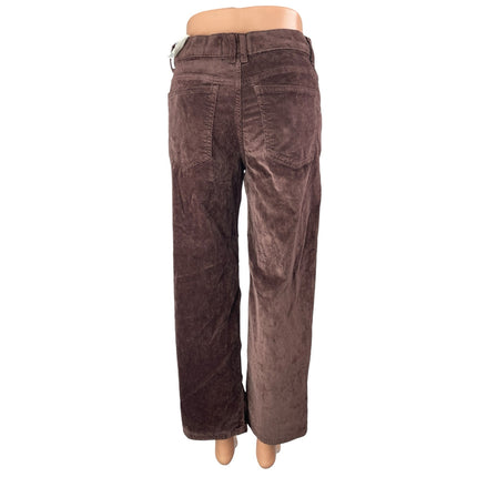 NEW Free People Women's Brown Corduroy High Rise Straight Leg Trousers Pants 26