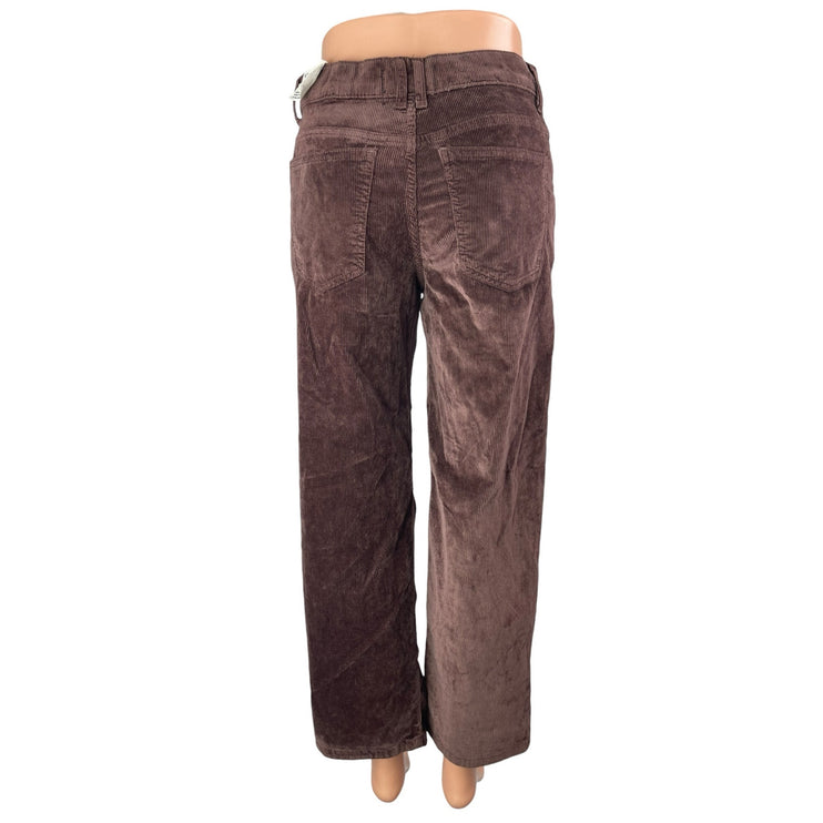 NEW Free People Women's Brown Corduroy High Rise Straight Leg Trousers Pants 26