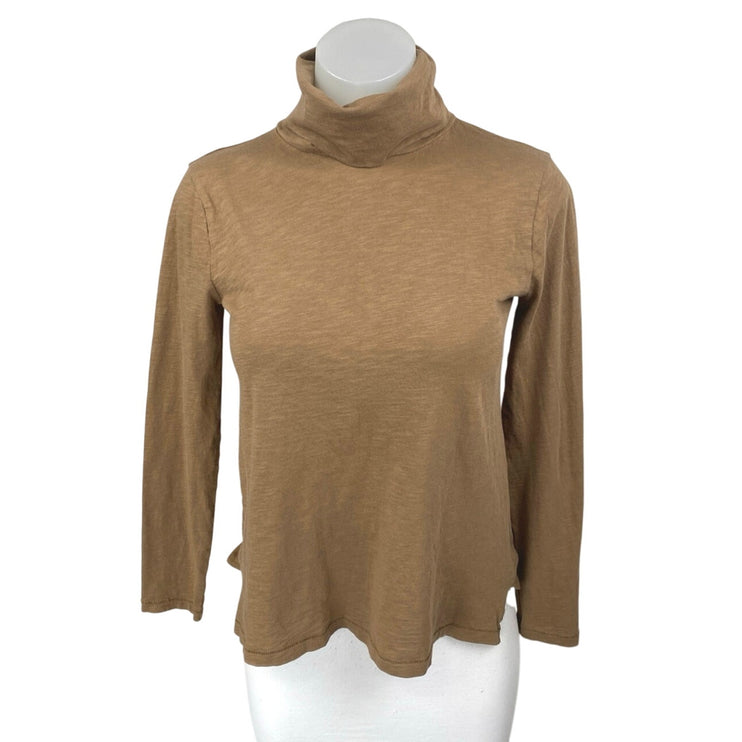 Madewell Women's Tan Brown Long Sleeve Turtleneck Pullover Sweater Top Size XS