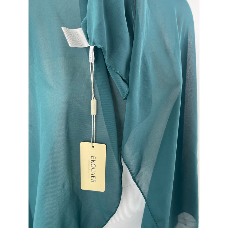 NEW Jaer Women's Teal Blue Winter Snow Shawl Mesh Wrap Scarf OS