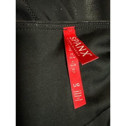 Spanx Women's Black Faux Leather Vegan Stretch Skinny Leggings Pants Size L