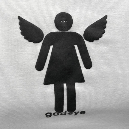 Los Angeles Apparel Black White Am An Angel Crop Baby Tee T Shirt Top Size S