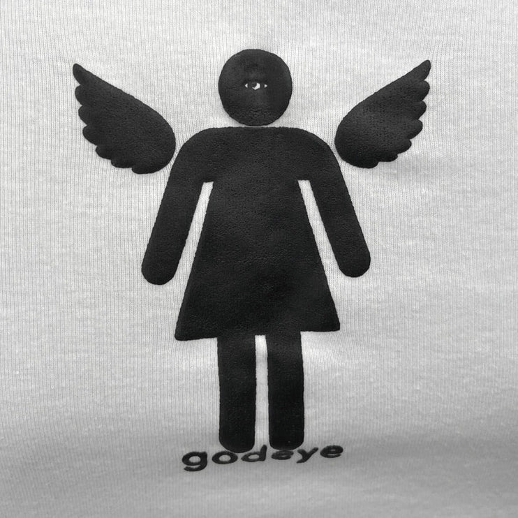 Los Angeles Apparel Black White Am An Angel Crop Baby Tee T Shirt Top Size S