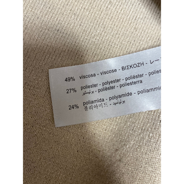 Zara Women's Black Deep V Neck Long Sleeve Fitted Knit Cardigan Sweater Top Sz M