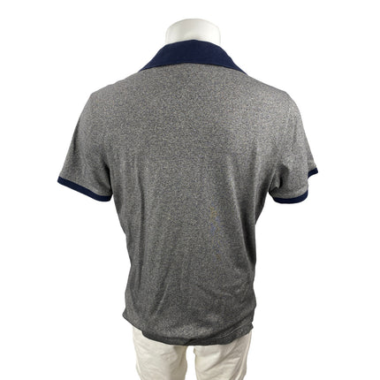 Banana Republic Luxury Touch Men's Gray Blue Short Sleeve Polo Shirt Top Size L