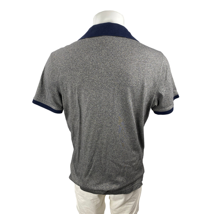 Banana Republic Luxury Touch Men's Gray Blue Short Sleeve Polo Shirt Top Size L
