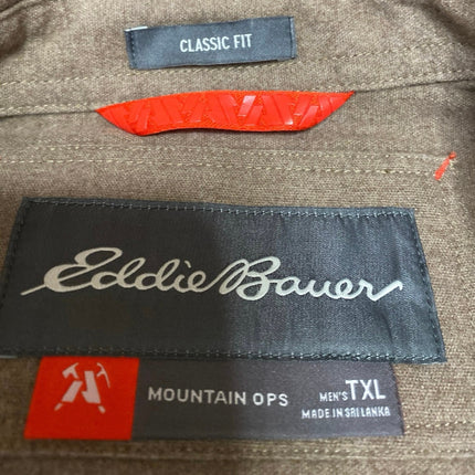 Eddie Bauer Men's Tan Classic Fit Long Sleeve Button Down Shirt Top Size XL
