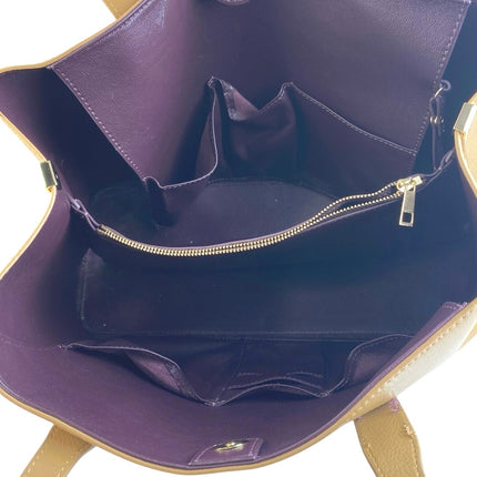 Freja New York Linnea Yellow Faux Leather Vegan Laptop Tote Shoulder Handbag OS