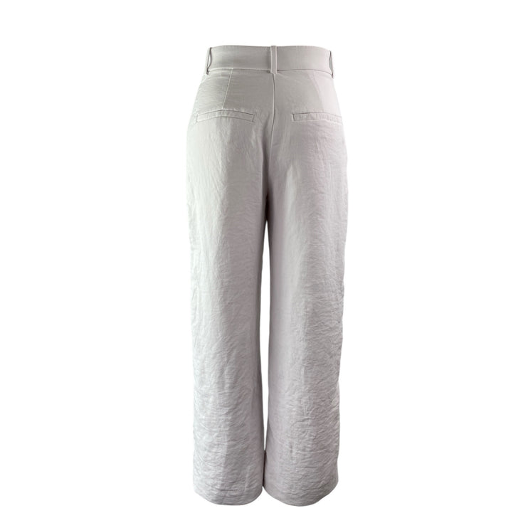 Abercrombie & Fitch Women's White Pleated High Waist Wide Leg Trousers Pants 24