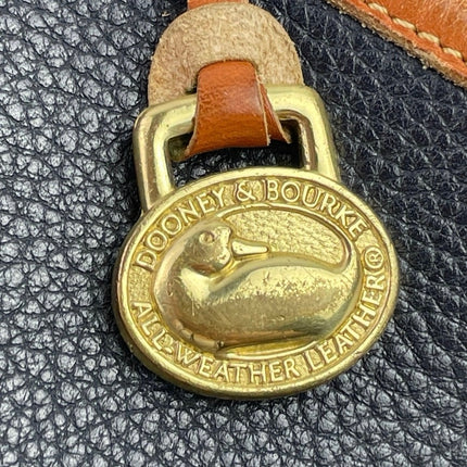 Vintage Dooney & Bourke Women's Blue Pebbled Leather Crossbody Saddle Handbag OS