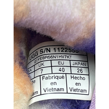 UGG Oh Yeah Marble Women's Purple Peach Tie Due Fleece Slingback Slippers Size 9