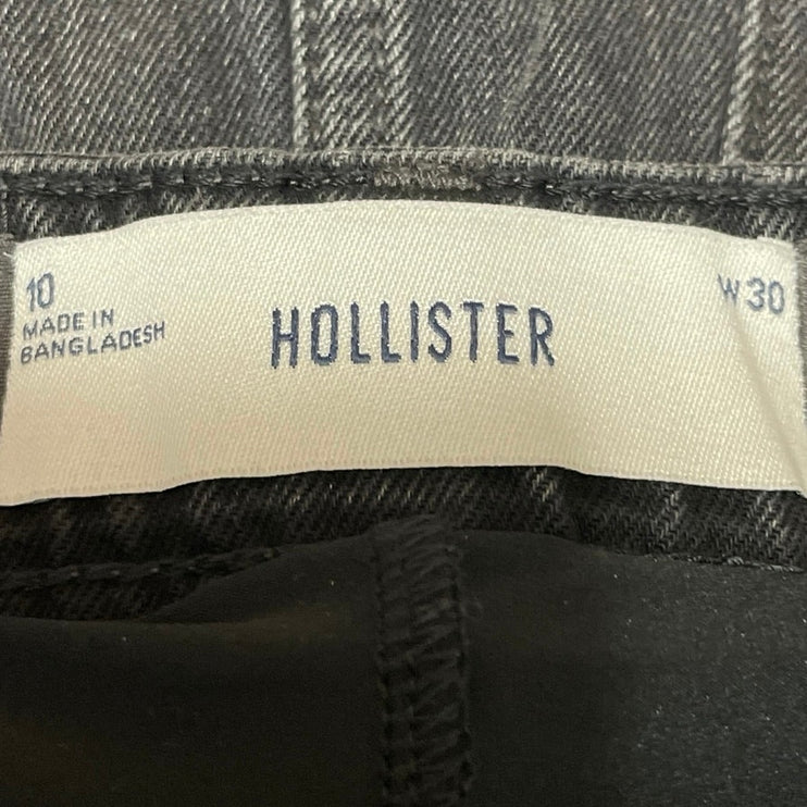 Hollister Women's Black Built-in Athletic Compression Denim Jean Skirt Skort 10