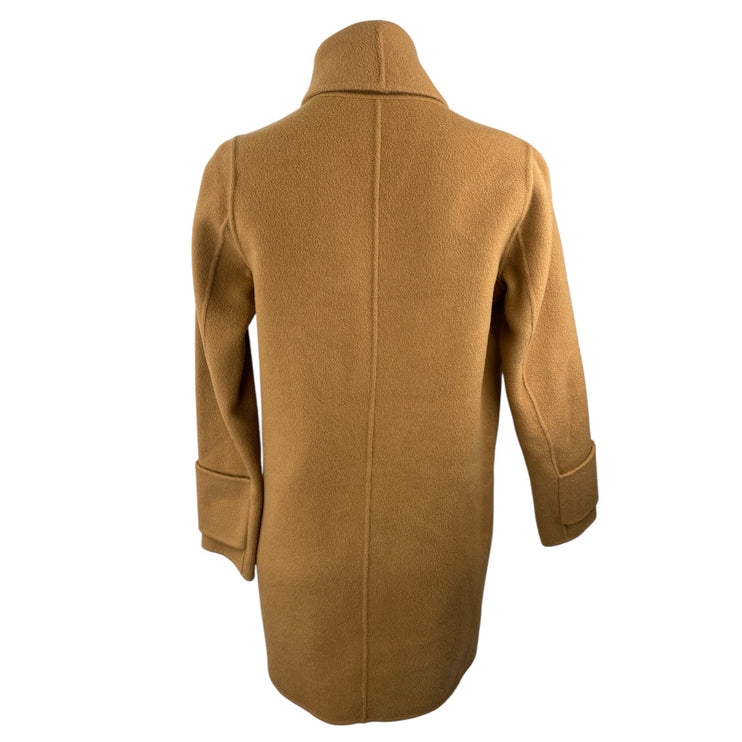 Vince 100% Wool Brown Drape Front Shawl Collar Long Sleeve Puffer Coat Jacket XS