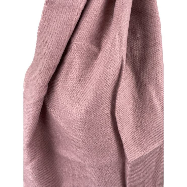 Women's 100% Cashmere Pink Fringe Hem Winter Snow Shawl Wrap Neck Scarf OS
