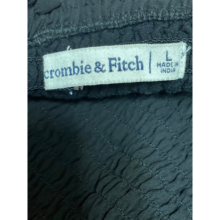 Abercrombie & Fitch Women's Black Long Puff Sleeve Smocked Blouse Top Size L