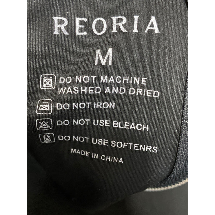 Reoria Black Sleeveless Corset Bustier Slit Square Neck Tank Cami Crop Top Sz M