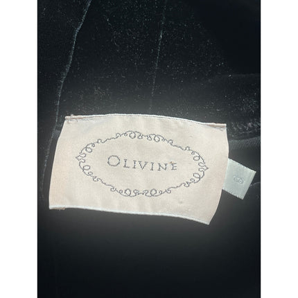 Olivine Women's Black Velvet Velour Turtleneck Long Sleeve Shirt Sweater Top S