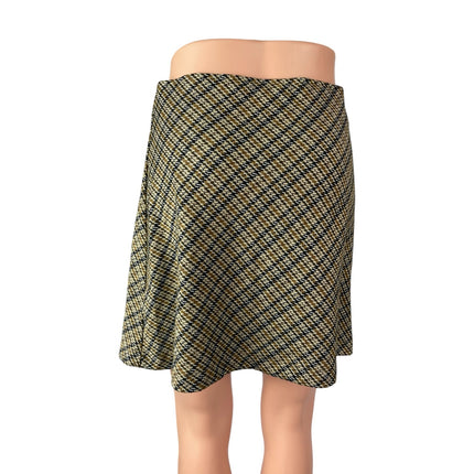Free People Women's Multicolor Plaid Check High Rise Mini Flare A-Line Skirt M