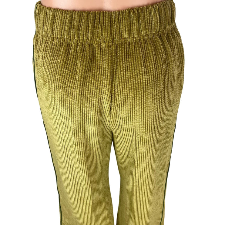 BDG Urban Outfitters Green Corduroy Flared Wide Leg Pull On Ankle Pants Size 26