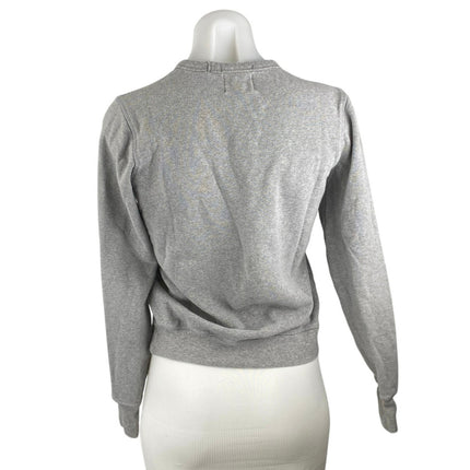 Ann Mashburn Women's Gray Crewneck Long Sleeve Crop Sweatshirt Sweater Top Sz XS
