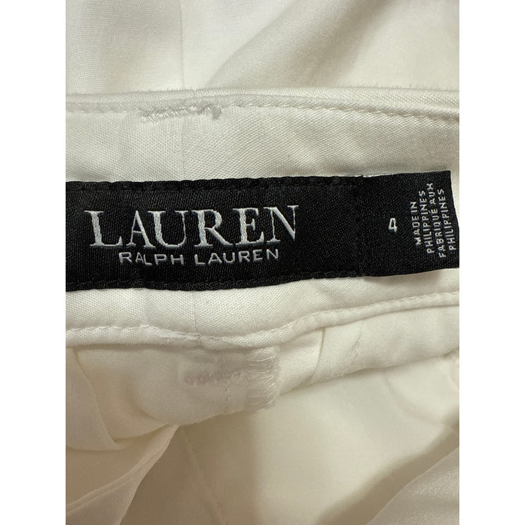 Lauren Ralph Lauren Women's White High Waisted Straight Leg Trousers Pants Sz 4