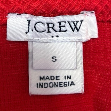 J.Crew Red Textured V-neck Bow Tie-front Short Sleeve Shirt Blouse Top Size S