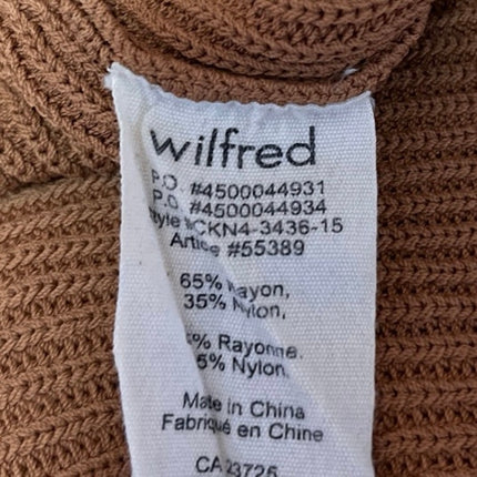 Aritzia Wilfred Brown Tan Sleeveless Knit Scoop Neck Crop Sweater Tank Top Sz S