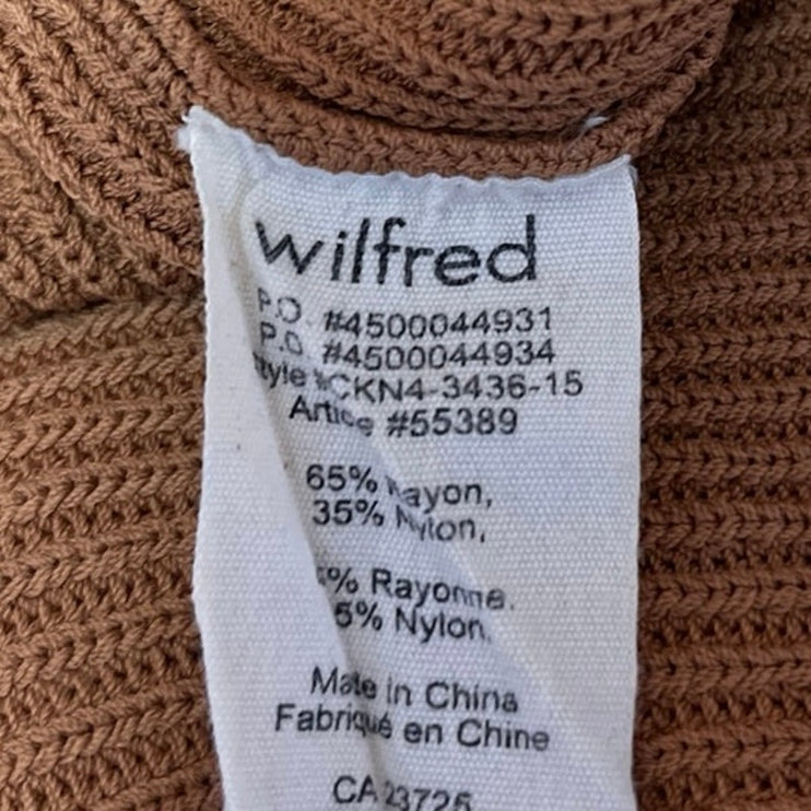 Aritzia Wilfred Brown Tan Sleeveless Knit Scoop Neck Crop Sweater Tank Top Sz S