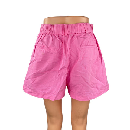 Glam Women's Pink High Waisted Casual Lounge Summer Wide Leg A-Line Mom Shorts M