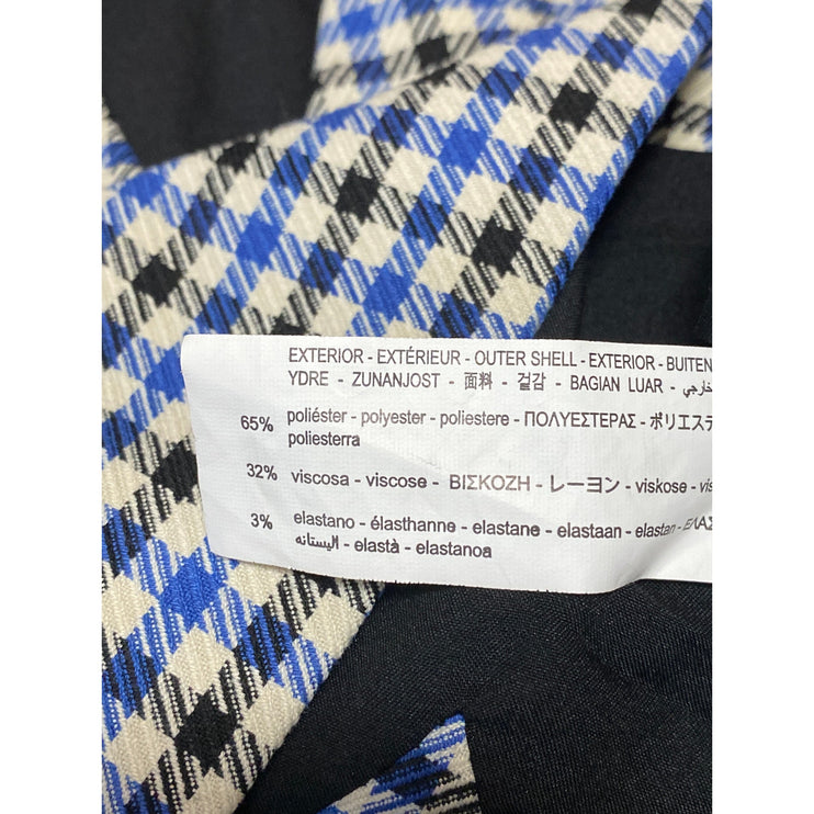 Zara Women's Blue Gingham Houndstooth Sleeveless V Neck Vest Crop Top Size XS