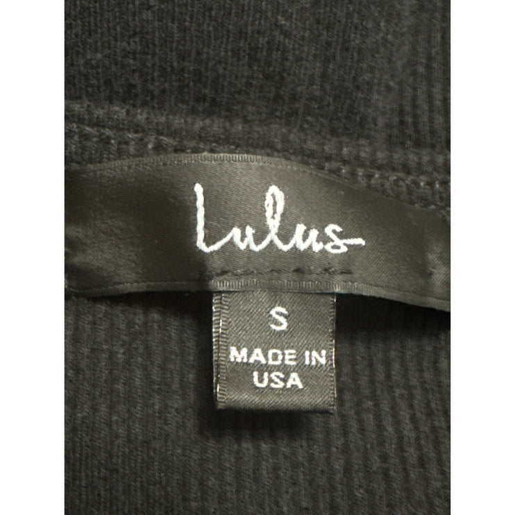 Lulus Women's Black Ribbed Ruched Sleeveless Mini Tank Sheath Bodycon Dress S