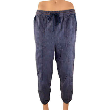 Anthropologie Blue High Rise Elastic Waist Trousers Joggers Sweat Pants Size S
