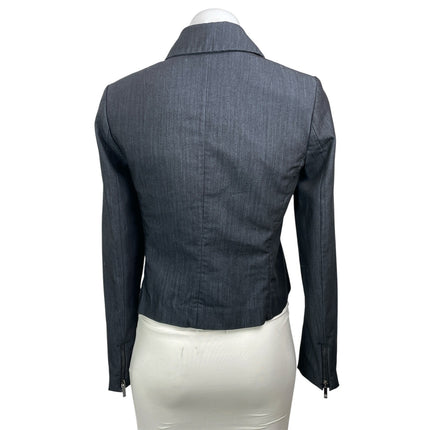 Tommy Hilfiger Women's Black Long Sleeve Asymmetric Zip Moto Coat Jacket Size 0