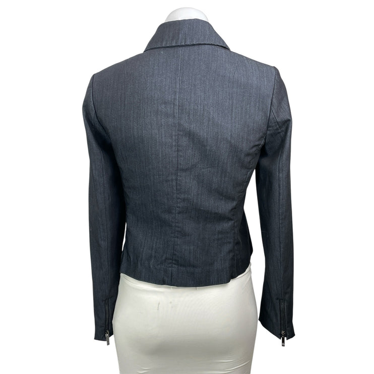 Tommy Hilfiger Women's Black Long Sleeve Asymmetric Zip Moto Coat Jacket Size 0
