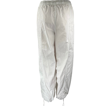 Zara Women's White Elastic Waist Drawstring Windbreaker Jogger Sweatpants Sz XXL