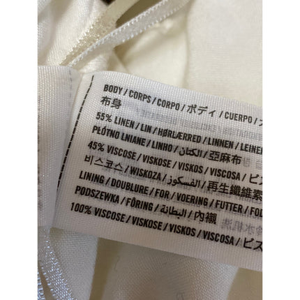 NEW Abercrombie & Fitch White Linen One Shoulder Sleeveless Tank Crop Top Size M