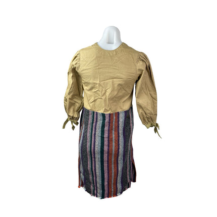 NEW Go to Hollywood Girl's Multicolor Striped Button Midi Shirt Dress 140 US 10