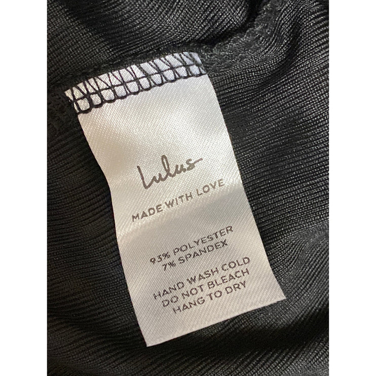 NEW Lulus Women's Black Rib Knit Cutout Open Back Flared Romper Jumpsuit Size M