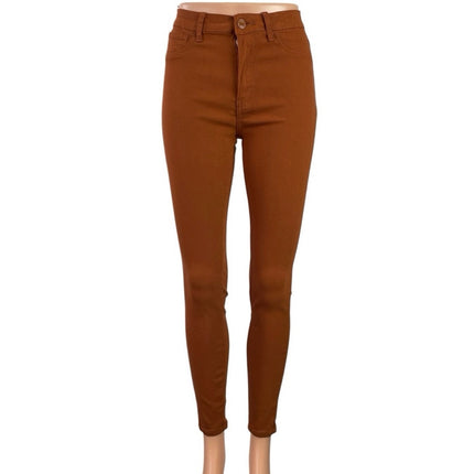 Roma Studio Women's Brown Caramel High Rise Ankle Slim Skinny Denim Jeans Size S