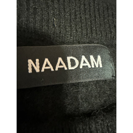 Naadam Women's Black 100% Cashmere Ribbed Knit Long Sleeve Sweater Top Size L