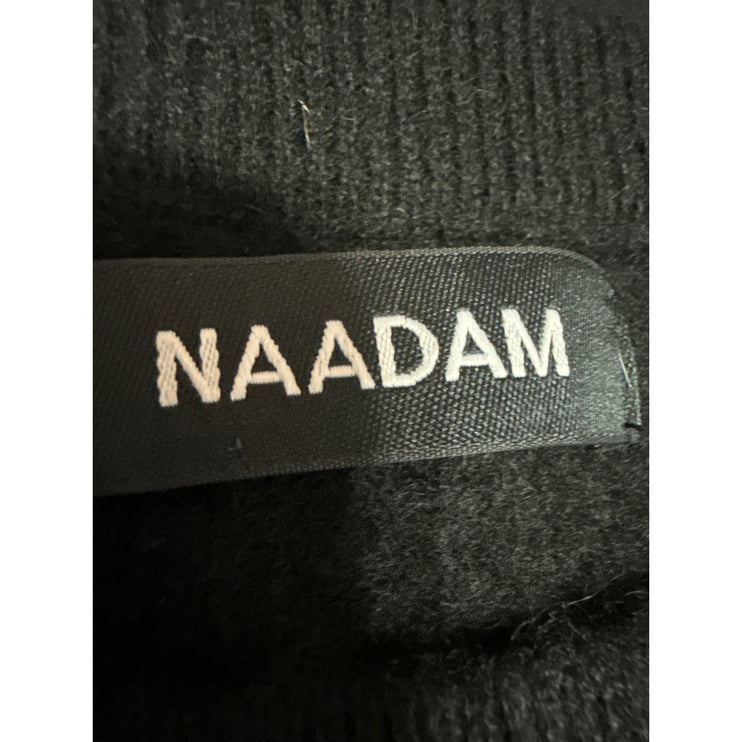 Naadam Women's Black 100% Cashmere Ribbed Knit Long Sleeve Sweater Top Size L