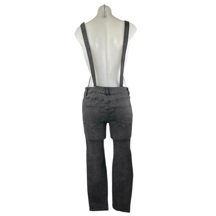 Free People Women's Gray Sleeveless Skinny Denim Dungarees Overalls Jumpsuit 25