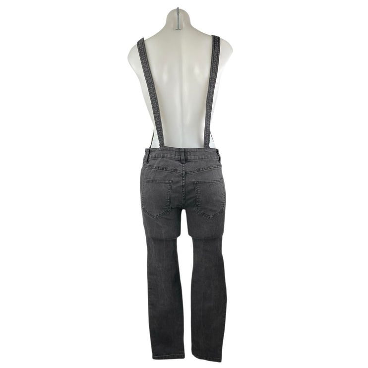 Free People Women's Gray Sleeveless Skinny Denim Dungarees Overalls Jumpsuit 25
